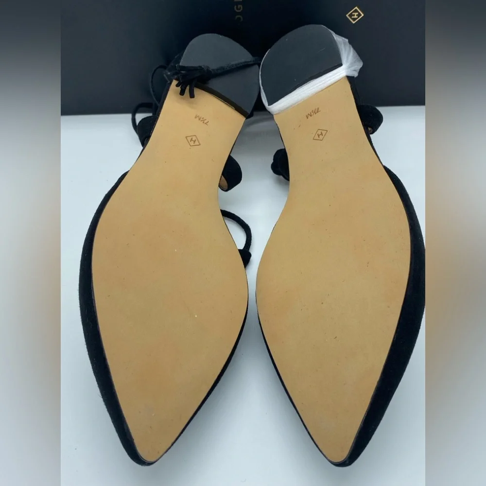 Halogen “Oliver” Black Suede Lace-Up Flats Size 7.5 brand new in box